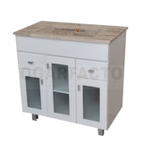 Vanitory Classic 80 Cm Blanco Mesada Marmol Travertino 1ra