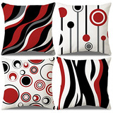 Fundas De Almohada Rojas 18x18 Pulgadas Juego De 4 Fund...