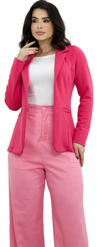 Blazer Feminino Max Longo Alfaiataria Social Sobretudo 