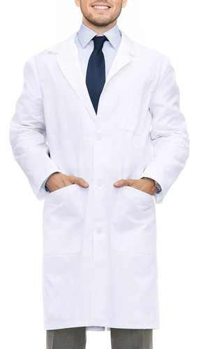 Uniforme Médico, Bata Larga Blanca, Uniforme De Laboratorio