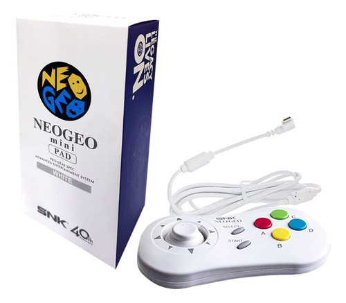 Unico Neogeo Mini Pad White, Controlador De Juego Con Cable 
