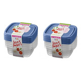 10 Potes Plástico 530ml Quadrado Microondas Freezer Bpa Free