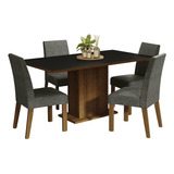 Juego Comedor Mesa Tapa Madera Y 4 Sillas Keila Madesa M/n/p