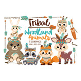 Animalitos Nordicos Tribales Cliparts Png Papeles + Regalo