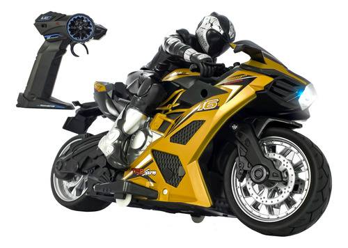 Motocicleta A Control Remoto Con Luz Esc 1:10 Recargable