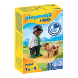 Playmobil 70407 Veterinario Con Perro Linea 123 