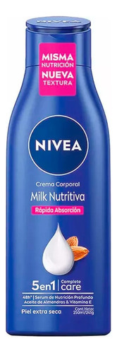 Crema Corporal Milk Nutritiva Rapida Absorcion 250ml Nivea