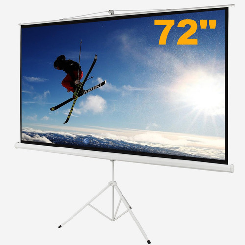 Pantalla Proyeccion Con Tripie 72'' PuLG. Hd 16:9, Retractil