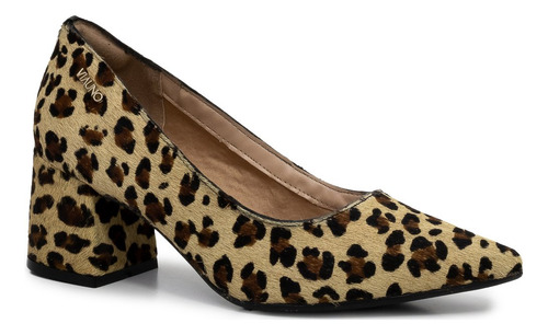 Scarpin Bico Fino Salto Bloco Animal Print Via Uno 764004