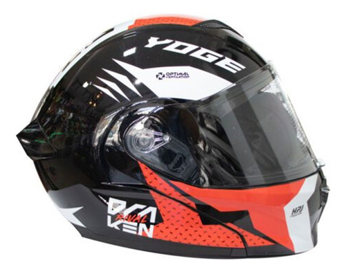 Casco Abatible Yoge Negro/rojo 