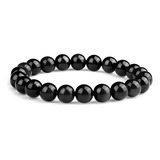 Pulsera De Obsidiana Negra De 8 Mm Vibra De 8 Mm - Brazalete