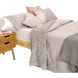 Cubrecama Quilt Con Sherpa Super King Arredo Rombos