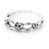 Anillo Skull Mini Calaveras. Plata 925