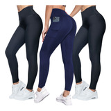 Combo (x3) Leggins Surtido Tela Suplex Gruesa Anticelulitis 