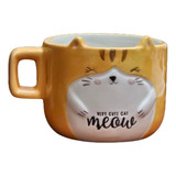 Tarro 3d Grande Para Café Animalito Gato Cerámica 440 Ml Color Naranja Claro Gato 3d Very Cute Cat