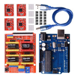 Kit Cnc Shield V3 Compatível A Arduino Com 4 Driver A4988