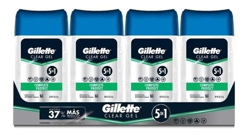 Gillette Antitranspirante 5 En 1 En Gel Anti Manchas 4 Pack1