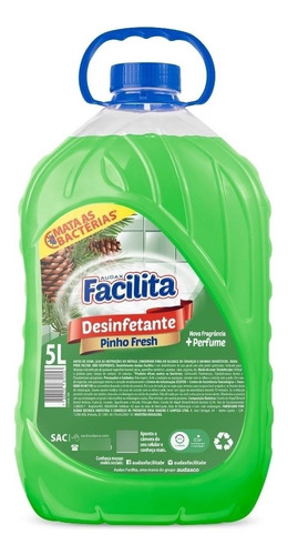 Desinfetante Bactericida Audax Facilita 5 Litros Pinho Fresh
