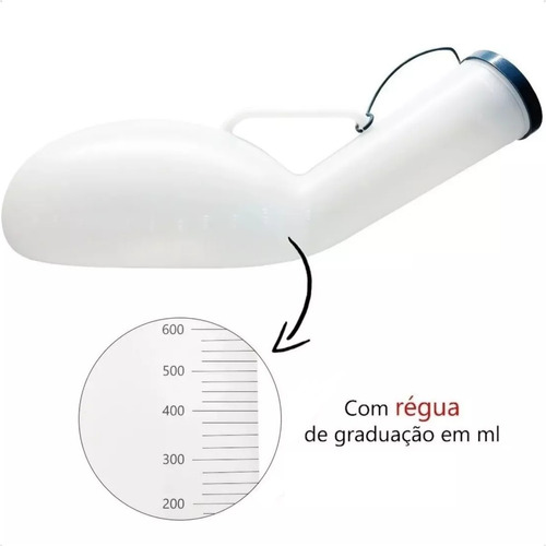 Papagaio De Plástico Coletor De Urina Masc 1,4 L Urinol + Nf