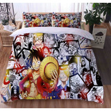 Juego De Cama Individual De Manga One Piece Anime Luffy