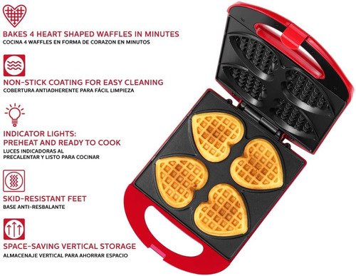 Waflera Eléctrica Maquina Para Waffles De Corazón En Paleta