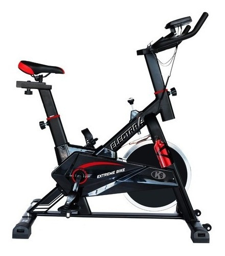 Bicicleta Estatica Spinning Gimnasio 13kg Ultra Silenciosa Color Negro/rojo