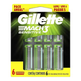 Carga Gillette Mach3 Sensitive 6 Unidades