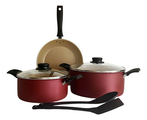 Set Batería Cocina Ollá+sarten+utensilios7pz Tramontina