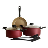 Set Batería Cocina Ollá+sarten+utensilios7pz Tramontina