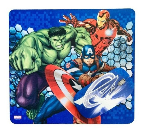 Kit Mouse Inalámbrico + Mousepad Avengers / Tecnofactory