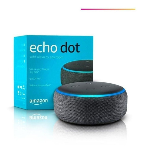 Echo Dot 3ª Geração Alexa Smart Speaker Amazon Em Português Cor Cinza-escuro
