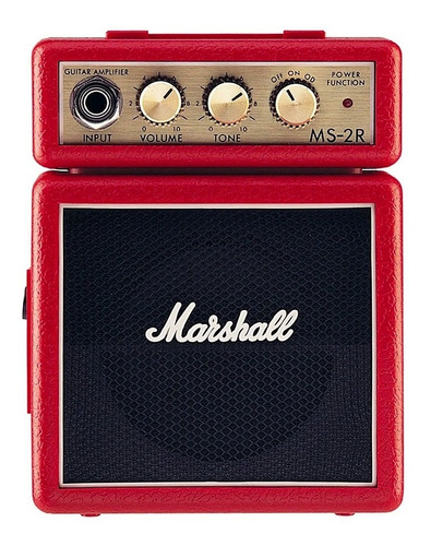 Mini Amplificador De Guitarra Marshall Ms2r 9v 1w Vintage Cu Color Rojo