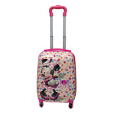 Maleta Infantil 4 Ruedas Minnie Mn1274-s Color Rosa Diseño De La Tela Liso