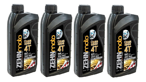  Aceite Zehn Moto 4t Sintético 5w 40 T904 Über 6500- 4 Ltr