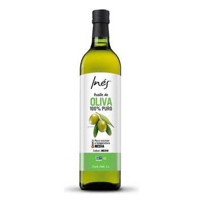 Inés Aceite de Oliva 100% Puro 1 Litro Sin Gluten Sabor y Temperatura de Cocción Media | MercadoLibre