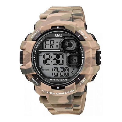 Reloj Q&q Caballero M143j003y Camuflaje Sumergible 100m Color de la correa Marrón | Envío gratis