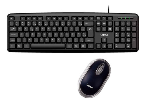 Teclado E Mouse Usb Com Fio Para Computador De Qualidade Cor Do Mouse Preto