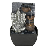 Fuente De Agua Chica Ganesha Tres Vasijas + Luz Led 18cm Tm