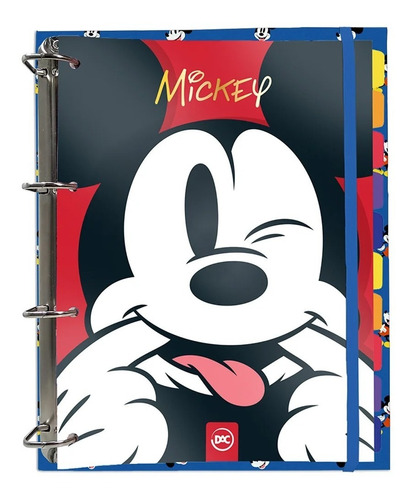 Fichário Universitário Com Elástico Dac Mickey 144 Folhas