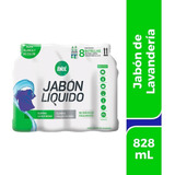 8 Pack Jabon Liquido Pinol P/ Ropa Blanca Y Color 828ml C/u