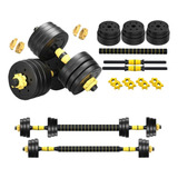 Kit Halteres Fitness 30kg Com Barra Central - K2