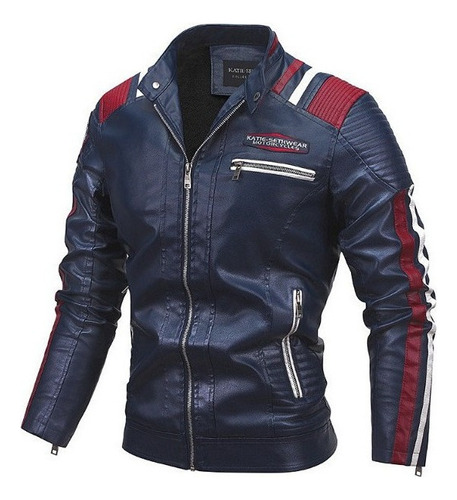 Chamarra Polar De Moto Con Parches De Colores Biker