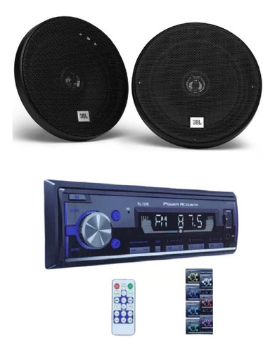 Paquete 2 Bocinas Jbl Stage1621+estéreo Pl-729b Bluetooth