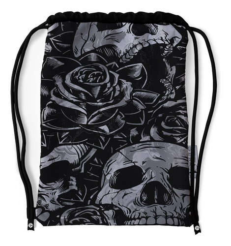 Tula Deportiva Impermeable Calavera Rosas