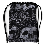 Tula Deportiva Impermeable Calavera Rosas