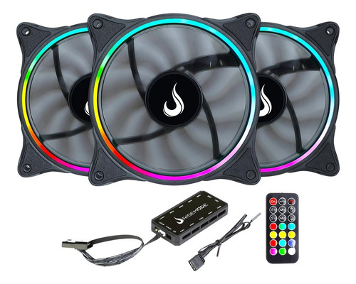 Kit 3 Fans Gamer | Rise Mode | Laser Argb | 120mm