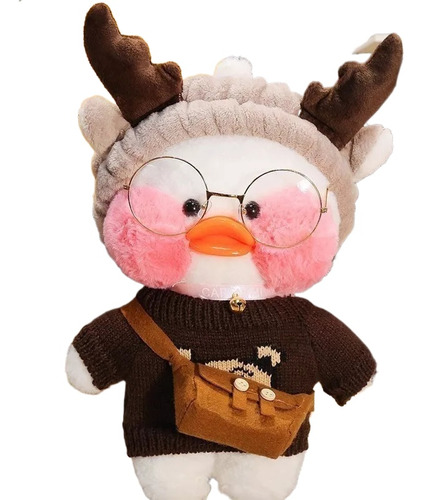 Pato De Pelúcia 30 Cm Fofo Lalafanfan Brown Toy Duck