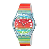 Reloj  Gs124 Quartz Rainbow Dial De Plástico Para Mujer