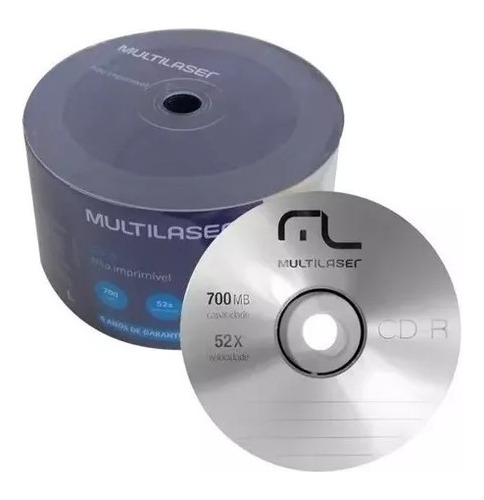 50 Unidades Cd Virgem Multilaser Logo 700mb 80min