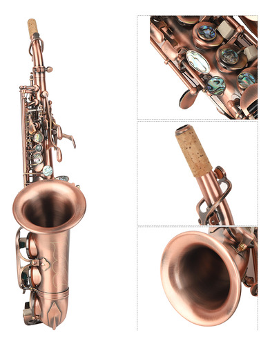 Set De Saxofón Soprano S97 Codo Tube Red Antique Abalone